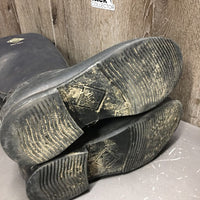 MENS Tall Buck Boots *gc/fair, cracks/hole, repair, dirt, faded, edge rubs & pills, older?, inner heel rubs
