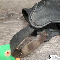 Pr Leather Half Chaps, bag *gc/fair, older, clean, unstitched seams, v.puckered, undone stitching, dry, stiff, rubs
