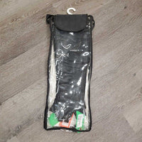 Pr Leather Half Chaps, bag *gc/fair, older, clean, unstitched seams, v.puckered, undone stitching, dry, stiff, rubs
