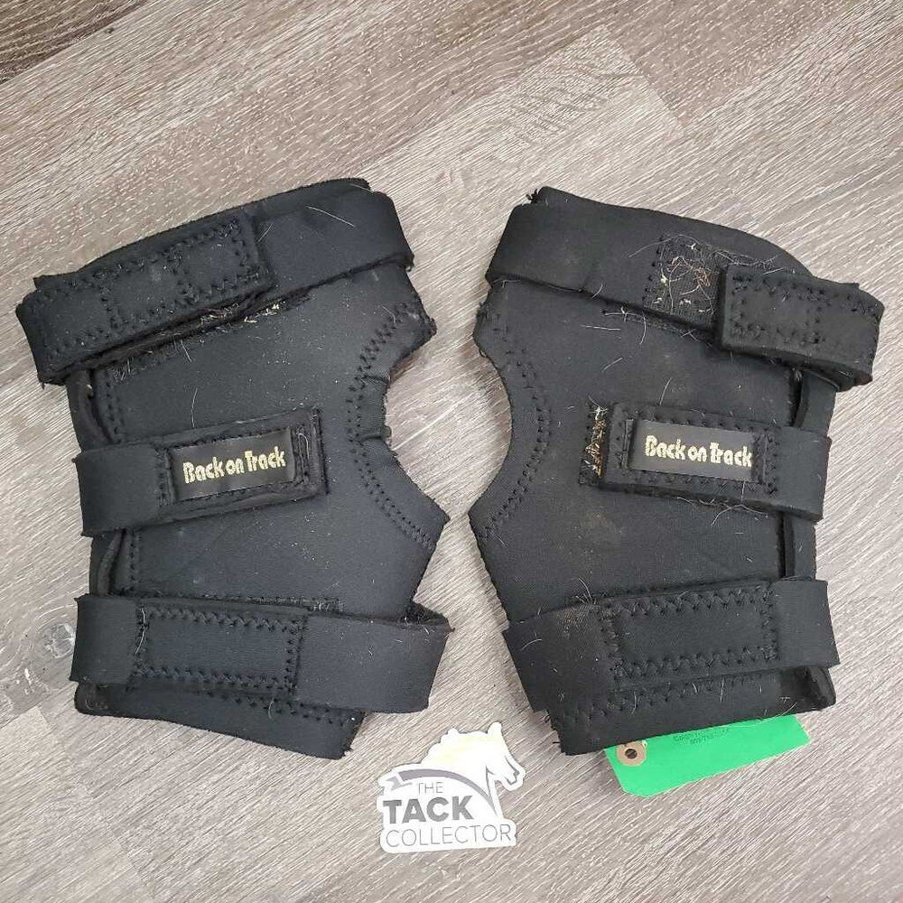 Pr Hock Boots, bag *gc, older, clean, pilly, hairy, stains, residue, frayed/cracked edges, threads