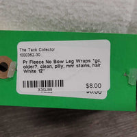 Pr Fleece No Bow Leg Wraps *gc, older?, clean, pilly, mnr stains, hair