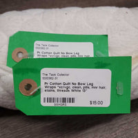 Pr Cotton Quilt No Bow Leg Wraps *xc/vgc, clean, pills, mnr hair, stains, threads
