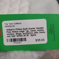 Fitted Quilt Hunter Saddle Pad, fleece edge *gc, clean, stains, clumpy, dingy, puckered, pills, holes, mnr hair
