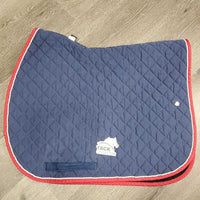 Quilt Jumper Saddle Pad, 1x piping *gc, clean, faded, mnr hair, stains, puckers, residue