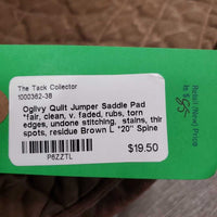 Quilt Jumper Saddle Pad *fair, clean, v. faded, rubs, torn edges, undone stitching, stains, thin spots, residue
