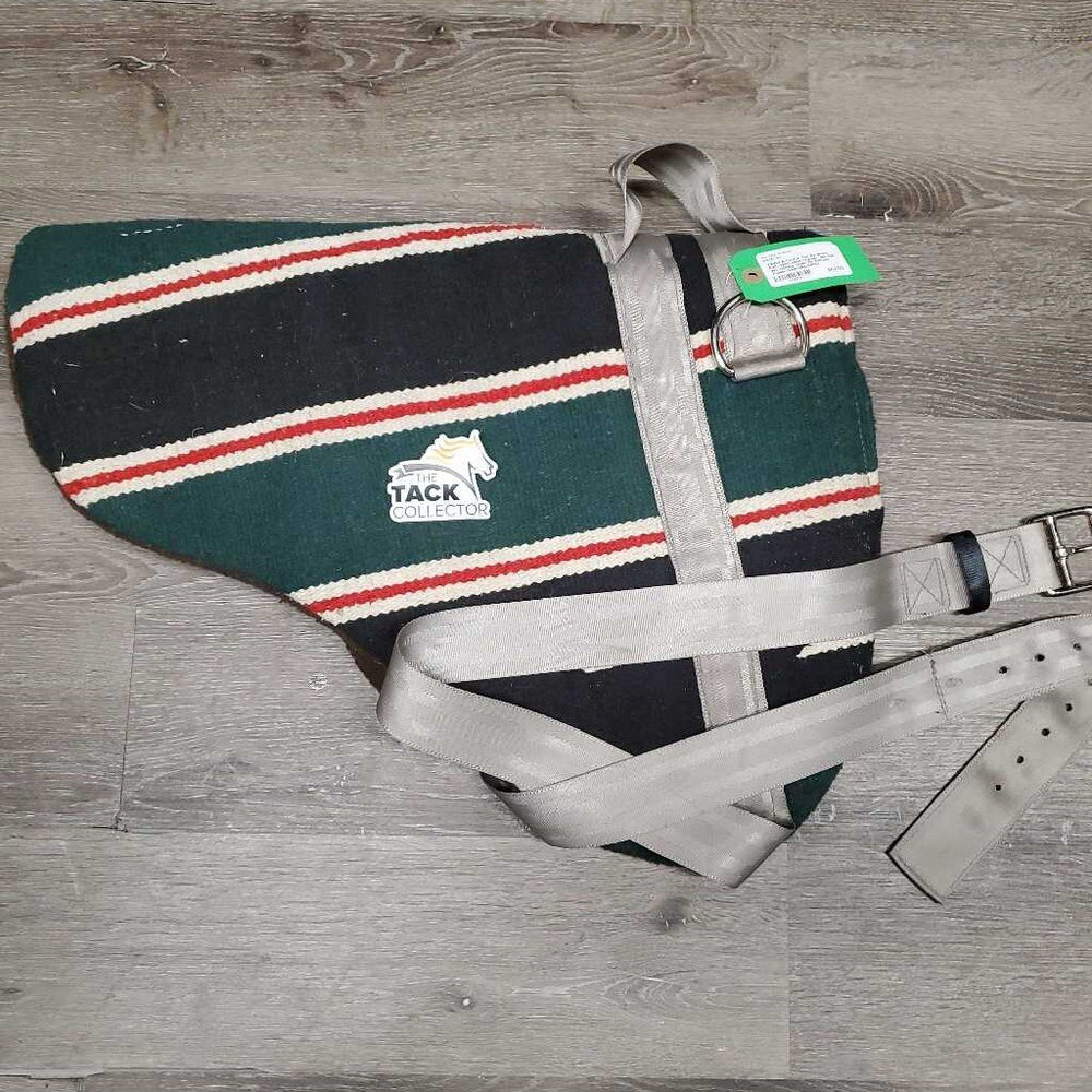 Fleece & Cotton Top Bareback Pad, nylon cinch *vgc/gc, mnr hair, dirt, clumpy, older, no stirrups, xholes