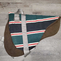 Fleece & Cotton Top Bareback Pad, nylon cinch *vgc/gc, mnr hair, dirt, clumpy, older, no stirrups, xholes