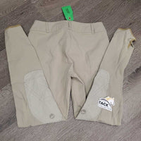 Euro Seat Breeches *gc, cut off tag, seam puckers, older?, knees: mnr stains, faded & rubs, weak velcro
