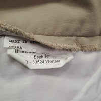 Euro Seat Breeches *gc, cut off tag, seam puckers, older?, knees: mnr stains, faded & rubs, weak velcro
