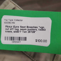 Euro Seat Breeches *vgc, cut off tag, seam puckers, faded knees, older?
