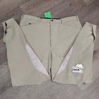 MENS Riding Breeches *gc/fair, seam puckers, torn ankle edges, older, v.rubbed & pilly, pulled waist seam, pilly waist
