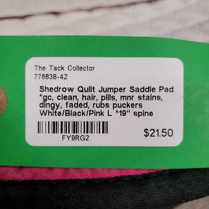 Quilt Jumper Saddle Pad *gc, clean, hair, pills, mnr stains, dingy, faded, rubs puckers