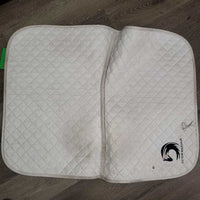 Quilt Baby Jumper Saddle Pad "Pacific Equine Sport" *gc, clean, v. stained, dingy, mnr hair, pills, snags
