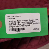 Quilt Jumper Saddle Pad, 1x piping *gc, clean, faded, pills, mnr hair, rubs, holey edges, puckers