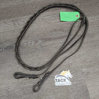 Pr Braided Reins *gc/fair, v.stiff, v.dry, loose stitching, edge scrapes
