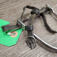 Light POW Spurs, Nylon & Leather Spur Straps *gc/fair, mismatched, scuffs, scrapes & dirt
