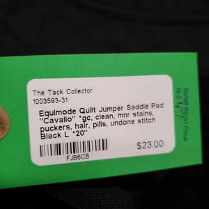 Quilt Jumper Saddle Pad "Cavallo" *gc, clean, mnr stains, puckers, hair, pills, undone stitch