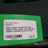 Quilt Jumper Saddle Pad *gc, v. faded, holey edges, mnr rubs, hair, undone stitching
