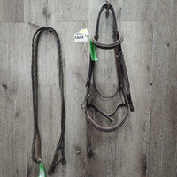 Rsd Padded Bridle, Braided Reins *gc, rubs, clean, scrapes, faded, tight keepers, faded, older?
