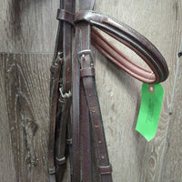 Rsd Padded Bridle, Braided Reins *gc, rubs, clean, scrapes, faded, tight keepers, faded, older?
