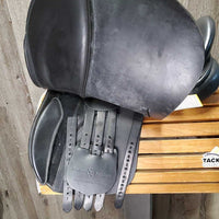 17.5 XW *8" Sankey Black Label All Purpose, 2 Billet Guards, 2 Front Velcro Blocks, Black Sankey Cover