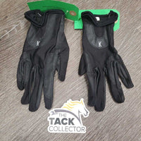 Mesh & Leather Riding Gloves *vgc, clean, mnr snag
