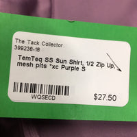 SS Sun Shirt, 1/2 Zip Up, mesh pits *xc