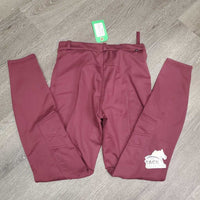 Fleece Lined Winter EuroSeat Breeches *gc, seam puckers, hairy & linty, broken belt loop, undone stitching
