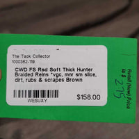 FS Rsd Soft Thick Hunter Braided Reins *vgc, mnr sm slice, dirt, rubs & scrapes