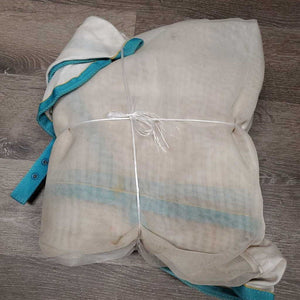 Stiff Mesh Fly Sheet, detach neck, 2 legs *gc/fair, tears, dirt, stains, dingy, 0/cut belly, undone stitch., mnr rubs, snags