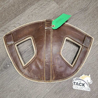 Leather & Felt Poll Guard Head Bumper *gc/fair, clean, marker, hairy, stains, slices, film, dry
