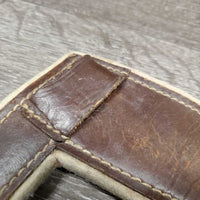 Leather & Felt Poll Guard Head Bumper *gc/fair, clean, marker, hairy, stains, slices, film, dry

