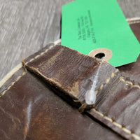 Leather & Felt Poll Guard Head Bumper *gc/fair, clean, marker, hairy, stains, slices, film, dry
