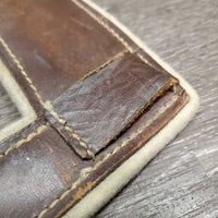 Leather & Felt Poll Guard Head Bumper *gc/fair, clean, marker, hairy, stains, slices, film, dry
