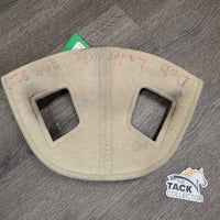 Leather & Felt Poll Guard Head Bumper *gc/fair, clean, marker, hairy, stains, slices, film, dry
