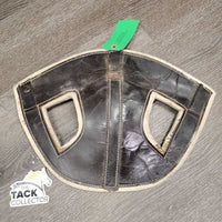 Leather & Felt Poll Guard Head Bumper *gc/fair, dirty, scrapes, stains, slices marker, bubbled, loose stitch
