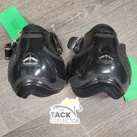 Pr Hind Boots, velcro *gc, clean, rubs, pills, faded, scratches, scuffs, separating velcro
