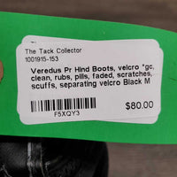 Pr Hind Boots, velcro *gc, clean, rubs, pills, faded, scratches, scuffs, separating velcro
