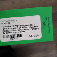 "XPro" Neoprene Hind Boots, velcro *gc, clean, rubs, thin edges, faded, dirt, velcro: crumpled & curled edges
