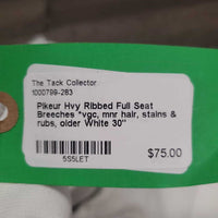 Hvy Ribbed Full Seat Breeches *vgc, mnr hair, stains & rubs, older
