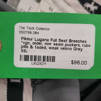 Full Seat Breeches *vgc, older, mnr seam puckers, rubs, pills & faded, weak velcro
