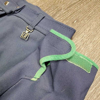 Leather Full Seat Ribbed Breeches *gc, stained legs & seat, creases, puckers, older
