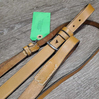 Flat Leather Standing Martingale *like new, No Stopper, v.dry, v.stiff, stretched & loose keepers, mnr stains?paint
