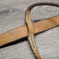 Flat Leather Standing Martingale *like new, No Stopper, v.dry, v.stiff, stretched & loose keepers, mnr stains?paint
