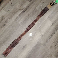 Narrow Padded Leather Girth, els *gc, dry, stiff, faded, dirt, stiff, scratches, scrapes, older
