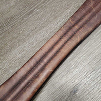 Narrow Padded Leather Girth, els *gc, dry, stiff, faded, dirt, stiff, scratches, scrapes, older
