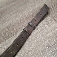 Flat Leather Running Martingale *No Stopper, stretched, gc, fair, dry, dirt, xholes, older, rusty, crackles
