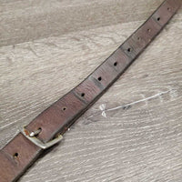 Flat Leather Running Martingale *No Stopper, stretched, gc, fair, dry, dirt, xholes, older, rusty, crackles
