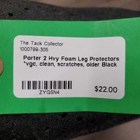 2 Hvy Foam Leg Protectors *vgc, clean, scratches, older
