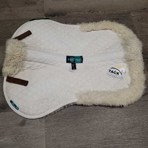 Quilt Sheepskin Half Pad *vgc, clean, clumpy, mnr hair, stains, dingy